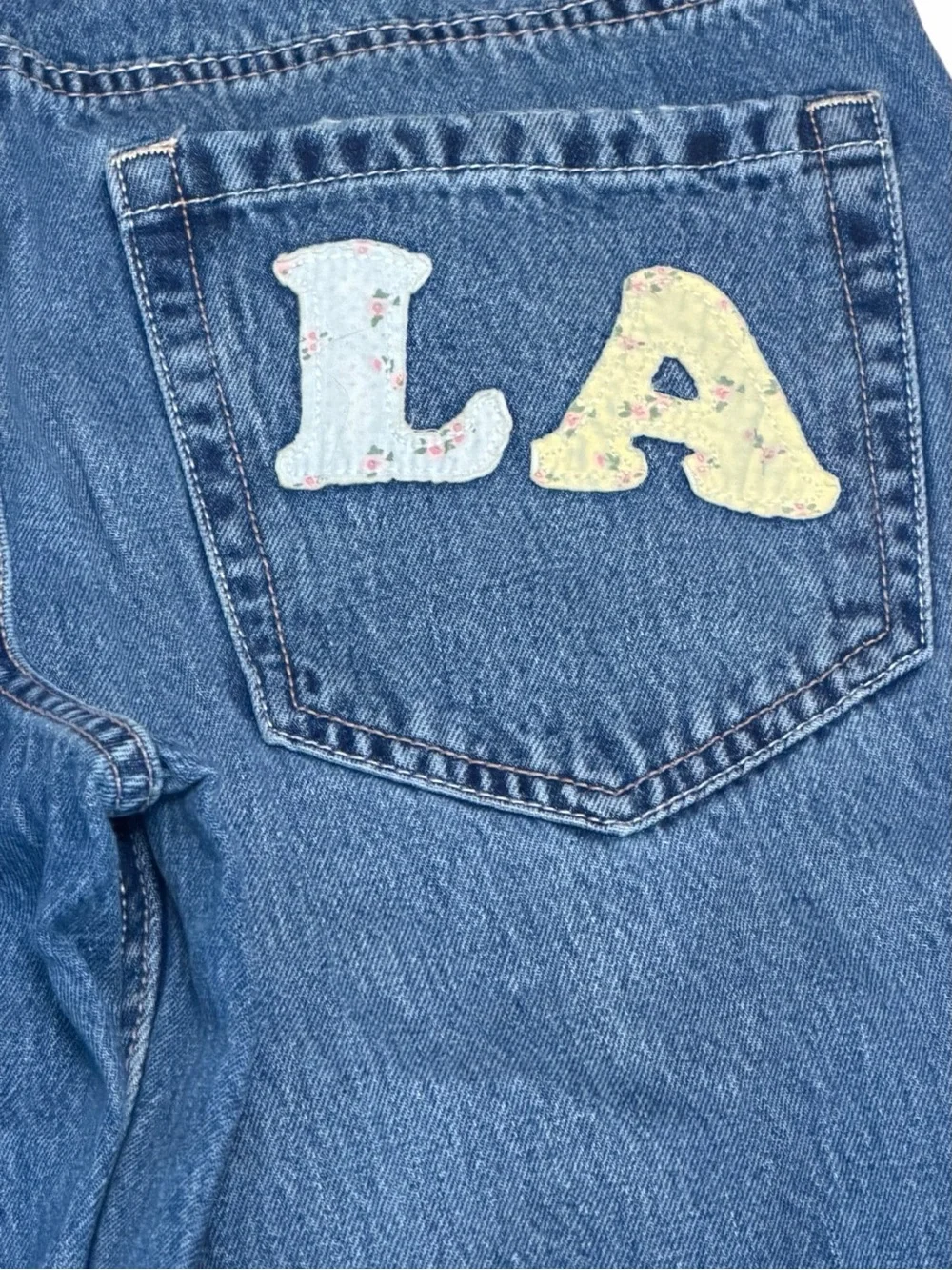 Y2K Coquette Hollister Low Rise Baggy Jeans 6 W28 I Heart LA